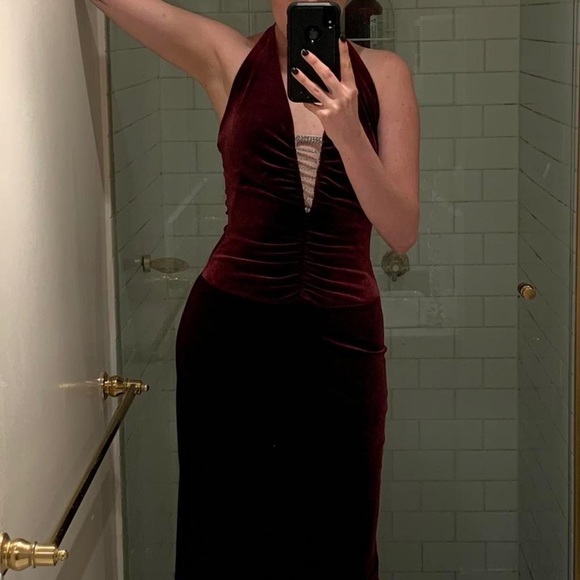 SOLD SOLD SOLD Stunning Full length Y2K ice ‘Velvet’ Dress - Picture 4 of 4